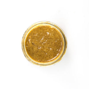 PB Love Co Salty Peanut Nut Butter open jar top view image.